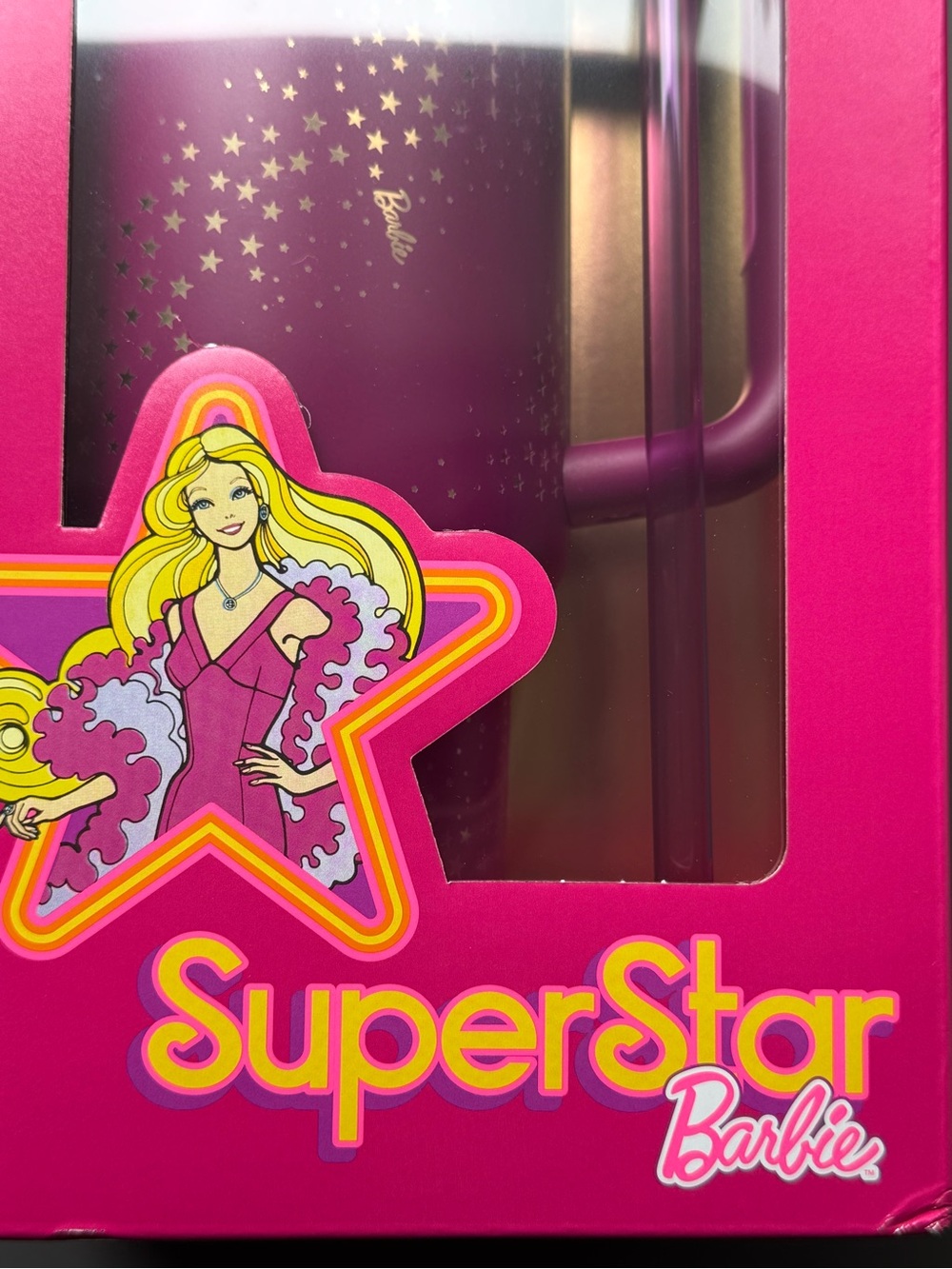 Stanley x Barbie '70s Superstar Purple Pink 40 Oz Quencher Tumbler NIB Ltd Ed - Picture 10 of 14